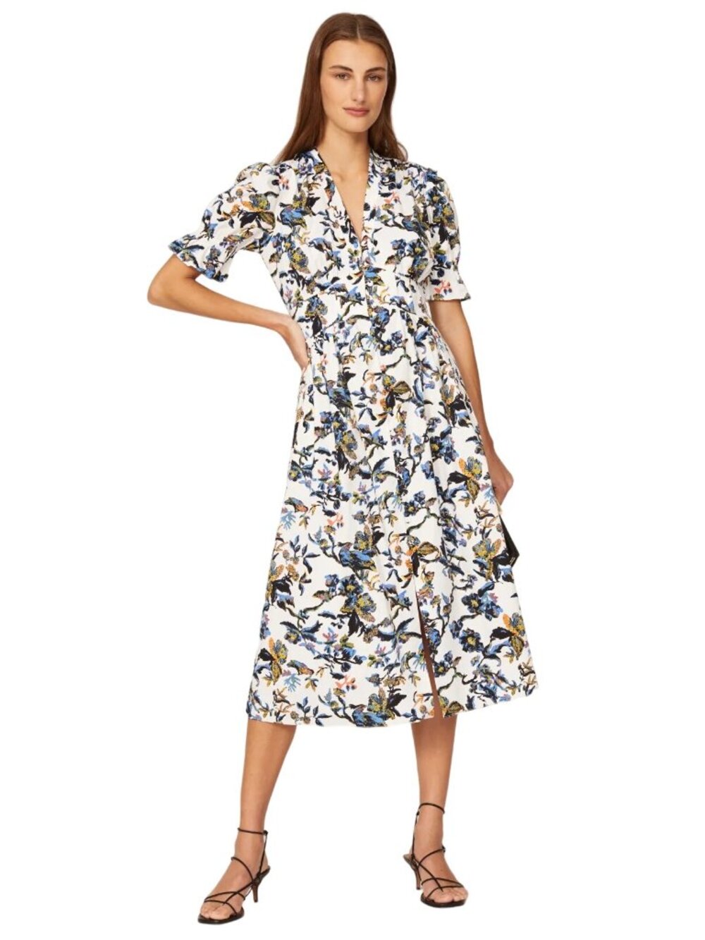 Diane von Furstenberg Floral Erica Dress in Fauna Toile Womens Aline fit and - Picture 13 of 16